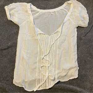 White Tie Front Blouse - American Eagle Outfitters